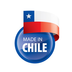 Chile flag, vector illustration on a white background.