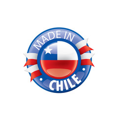 Chile flag, vector illustration on a white background.