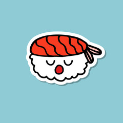 emoji sushi doodle icon, vector illustration