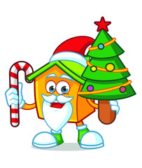 home mascot character cristmas holidays