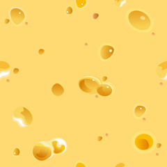 Yellow cheese with holes seamless background vector illustration