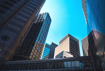 Naklejka premium Modern office building close up in Hong Kong
