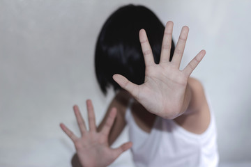 Stop violence and abused children, traumatized children concept.