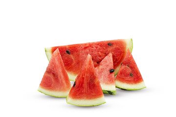 Sliced ripe watermelon isolate on white background