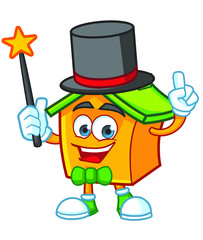 home mascot character vector as magician