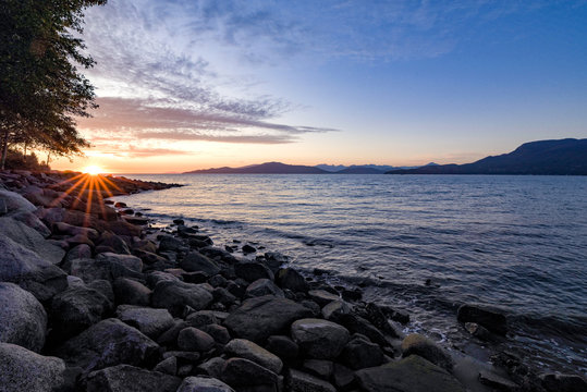 sunset over the sea