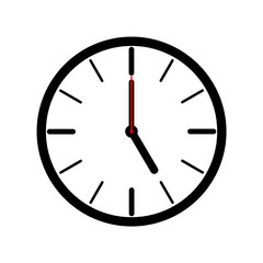 wall clock showing office working hours vector