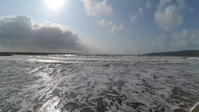 Indian Ocean sea shore at Teluk Penyu Cilacap, Central Java, Indonesia