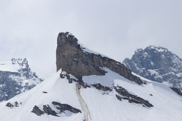 mountain covered with snow