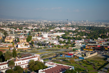 Vista Panorámica de la ciudad de Cholula desde la Catedral, Puebla, México