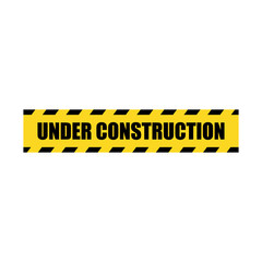 Vector Under Construction Yellow Police Line Tape