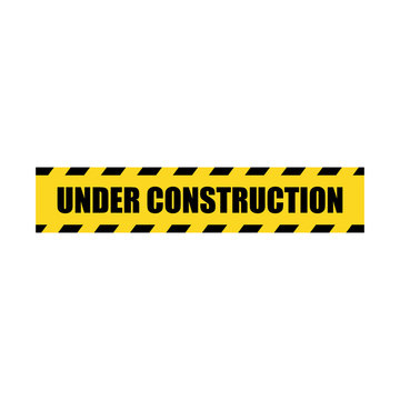 Vector Under Construction Yellow Police Line Tape