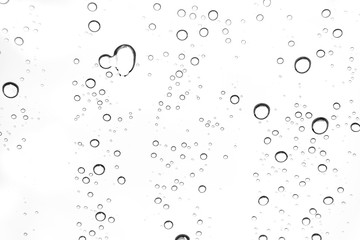 Rain drops on window glasses surface Natural Pattern of raindrops. Natural pattern of raindrops on white background for your design.