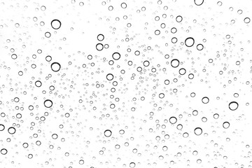 Rain drops on window glasses surface Natural Pattern of raindrops. Natural pattern of raindrops on white background for your design.