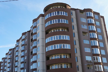 Modern condominium building real etate in city with blue sky