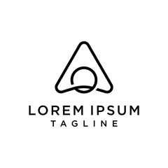 Initial Letter Logo AO, OA Logo Template