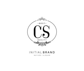 C S CS Beauty vector initial logo, handwriting logo of initial signature, wedding, fashion, jewerly, boutique, floral and botanical with creative template for any company or business.