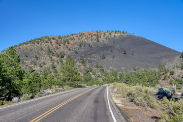 Highway through Sunset Crater Volcano National Monument
