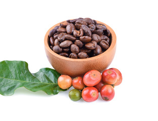 coffee beans isolated on a white background