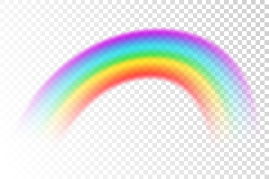 Colorful transparent rainbow vector illustration.