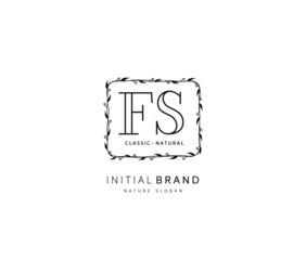 F S FS Beauty vector initial logo, handwriting logo of initial signature, wedding, fashion, jewerly, boutique, floral and botanical with creative template for any company or business.
