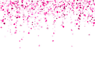 Hearts confetti flying vector background graphic design.