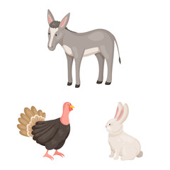 Vector design of farm and food logo. Set of farm and countryside stock symbol for web.