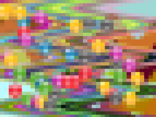 Colorful vivid shapes and forms, squares and lines, abstract background