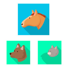 Vector design of agriculture and breeding logo. Collection of agriculture and organic vector icon for stock.