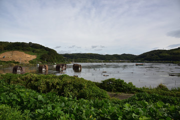 日本の岡山県瀬戸内市の牛窓の水没したペンション群の廃虚 Wall Mural 仁 藤原