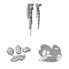 Vector illustration of square and purity symbol. Set of square and frozen stock vector illustration.