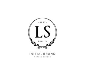 L S LS Beauty vector initial logo, handwriting logo of initial signature, wedding, fashion, jewerly, boutique, floral and botanical with creative template for any company or business.