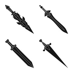 Vector illustration of sharp and blade icon. Set of sharp and dagger vector icon for stock.