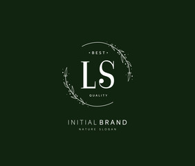 L S LS Beauty vector initial logo, handwriting logo of initial signature, wedding, fashion, jewerly, boutique, floral and botanical with creative template for any company or business.