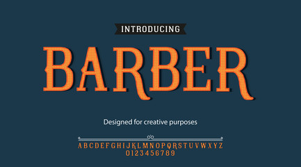 Barber typeface.For labels and different type design