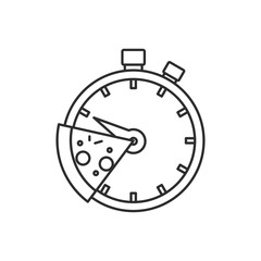 Fast delivery pizza icon. Express food delivery concept. Thin line. Isolated on white background. 