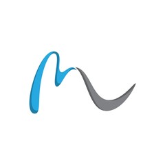 M or ML letter symbol design vector with color blue