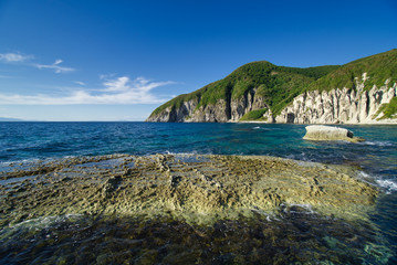 下北半島　海岸　岸壁　海　仏ヶ浦