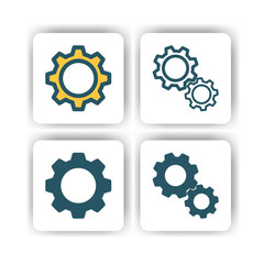 setting icon for mobile, web, and presentation with flat color vector illustrator