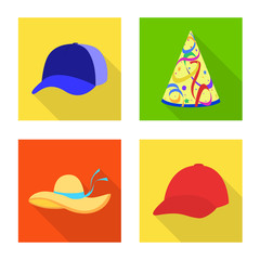 Isolated object of fashion and profession symbol. Set of fashion and cap stock symbol for web.
