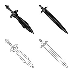 Vector illustration of game and armor symbol. Set of game and blade stock vector illustration.