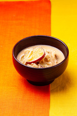 和食　切干し大根とサツマイモの練りゴマ味噌汁