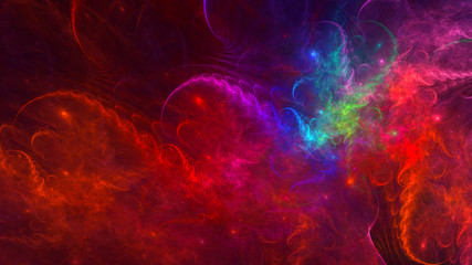 3D rendering abstract fractal technology wallpaper