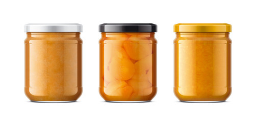Set of Glass Jar with Jam 