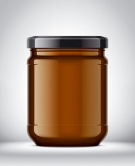 Glass Jar Mockup on Background. 