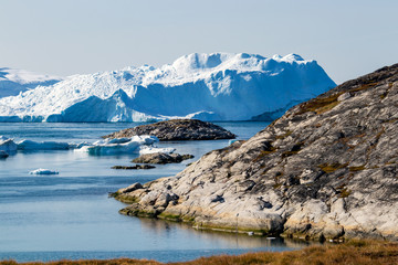Fototapeta na wymiar Detail of the Jakobshavn Glacier also know as ilulissat glacier in Greenland.