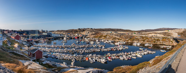 Panoramic view of the port and harbour of Ilulissat, west Greenland. © Ruben