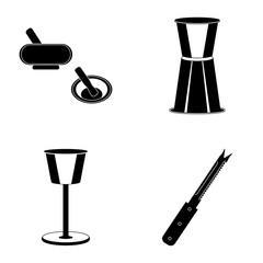 Vector illustration of a set of bartender tools