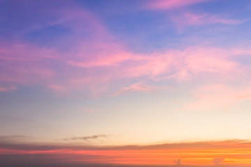 sunset sky in the evening