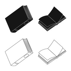 Isolated object of training and cover icon. Set of training and bookstore vector icon for stock.